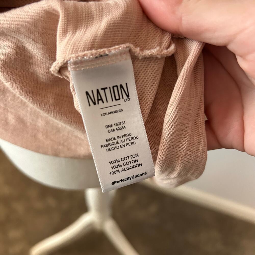 Nation LTD Baby Pink Sundress Mini Dress Spring Ruffle Pastel Cotton Size Small - Picture 7 of 7